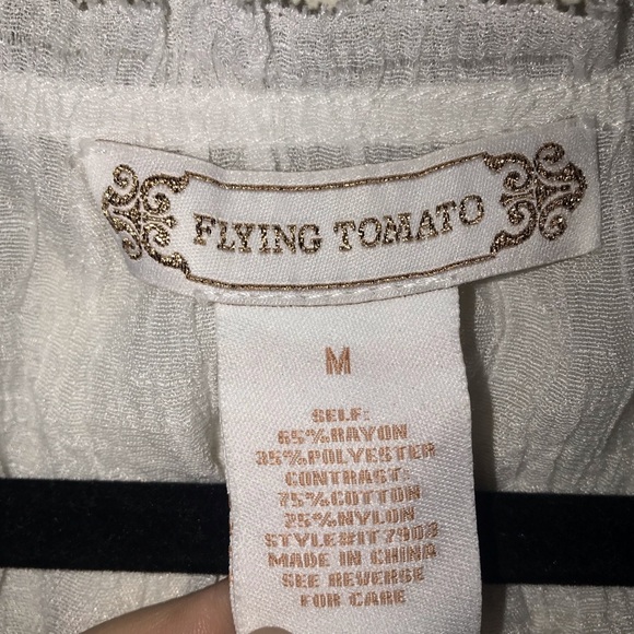 Off the shoulder flowing white top - Picture 5 of 7